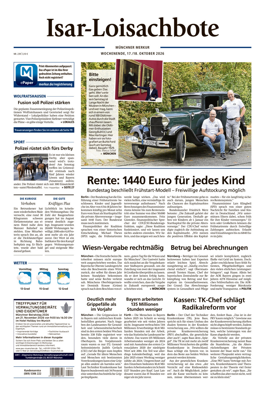 Isar-Loisachbote vom Samstag, 17.10.2026