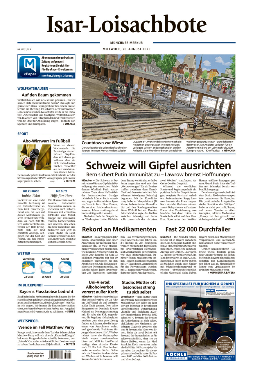 Isar-Loisachbote vom Mittwoch, 20.08.2025