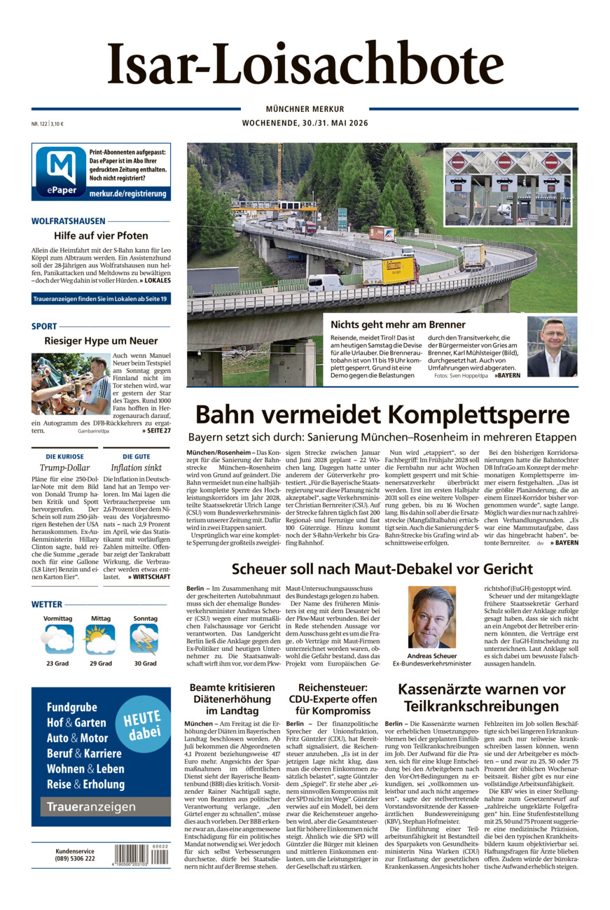 Isar-Loisachbote vom Samstag, 30.05.2026