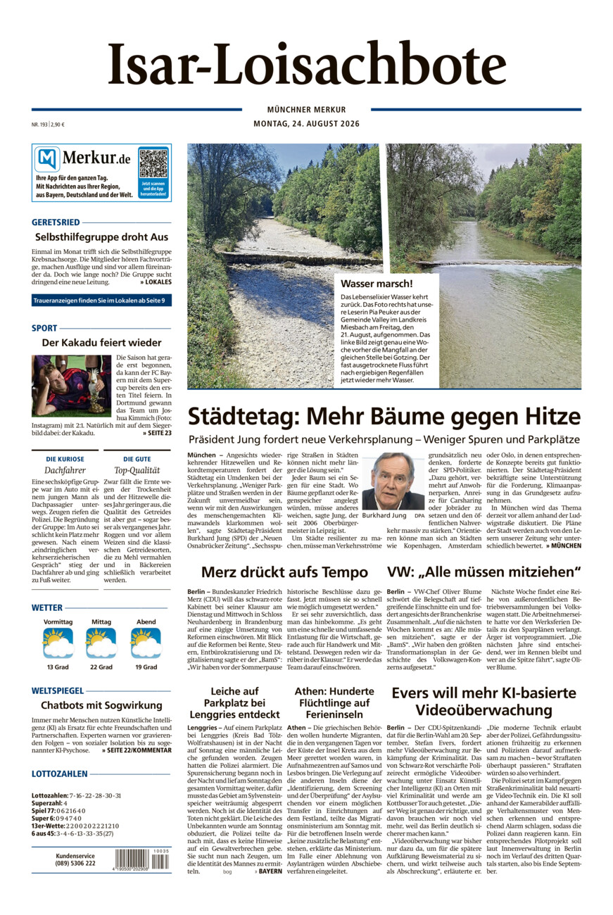 Isar-Loisachbote vom Montag, 24.08.2026