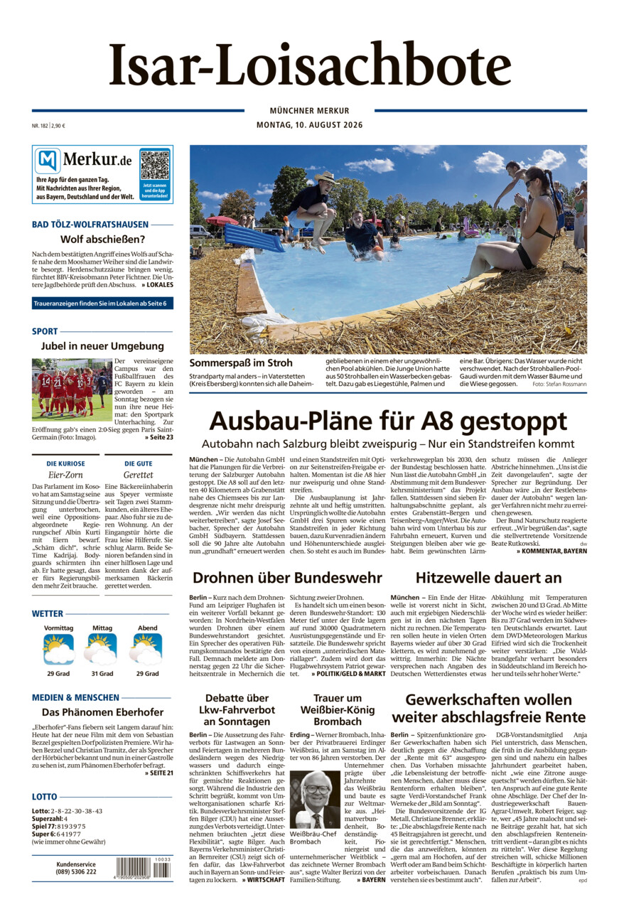 Isar-Loisachbote vom Montag, 10.08.2026