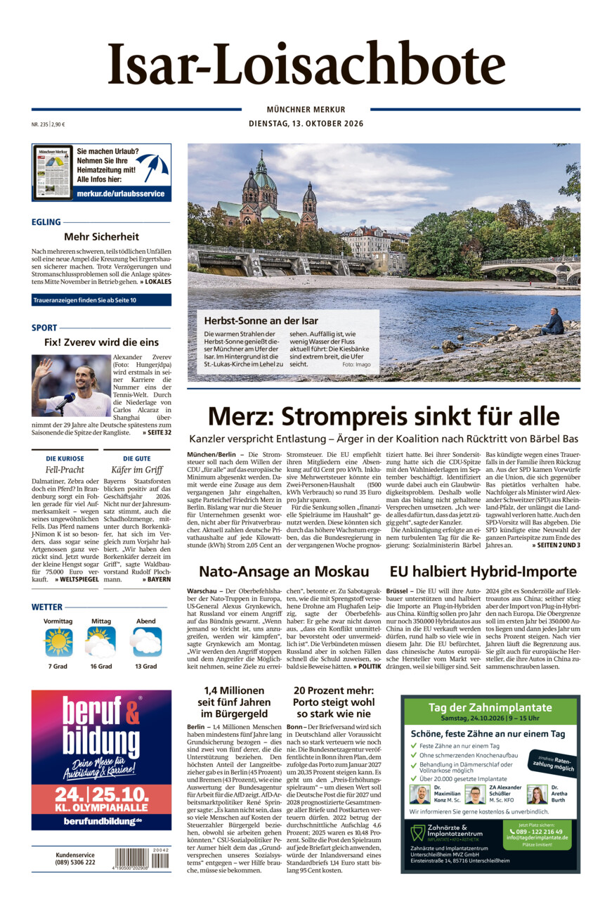 Isar-Loisachbote vom Dienstag, 13.10.2026