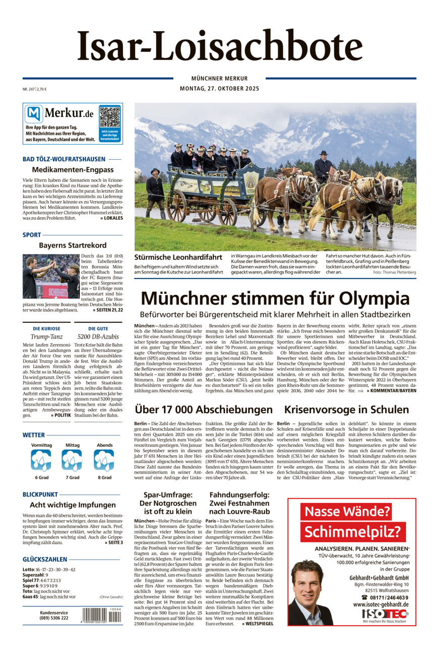 Isar-Loisachbote vom Montag, 27.10.2025