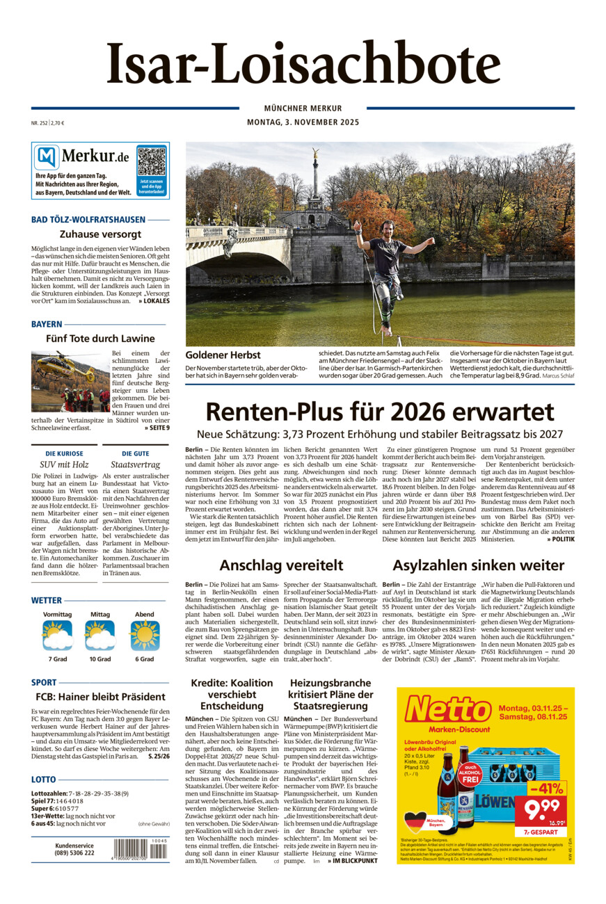 Isar-Loisachbote vom Montag, 03.11.2025