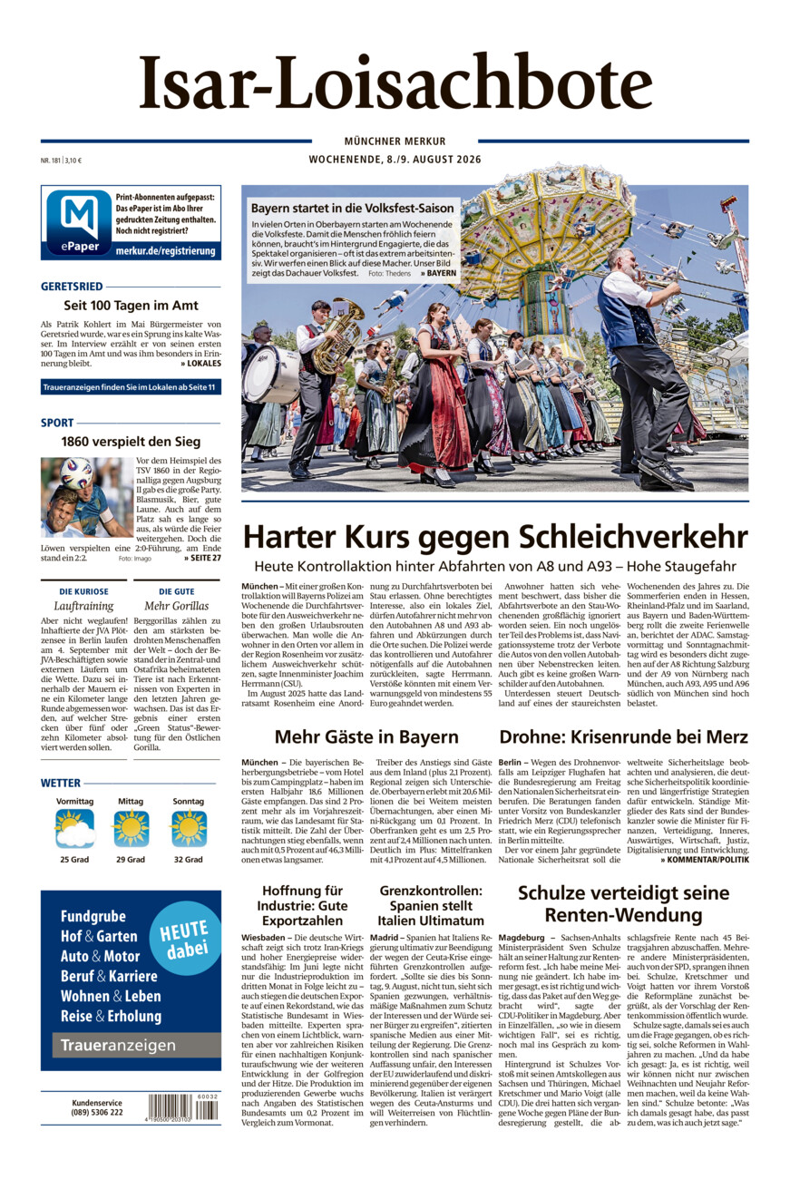 Isar-Loisachbote vom Samstag, 08.08.2026