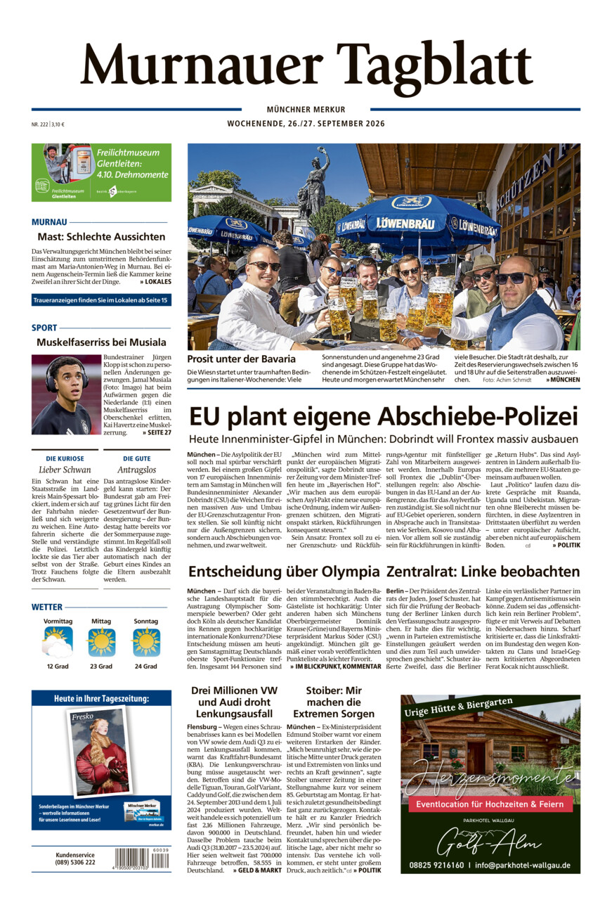 Murnauer Tagblatt vom Samstag, 26.09.2026