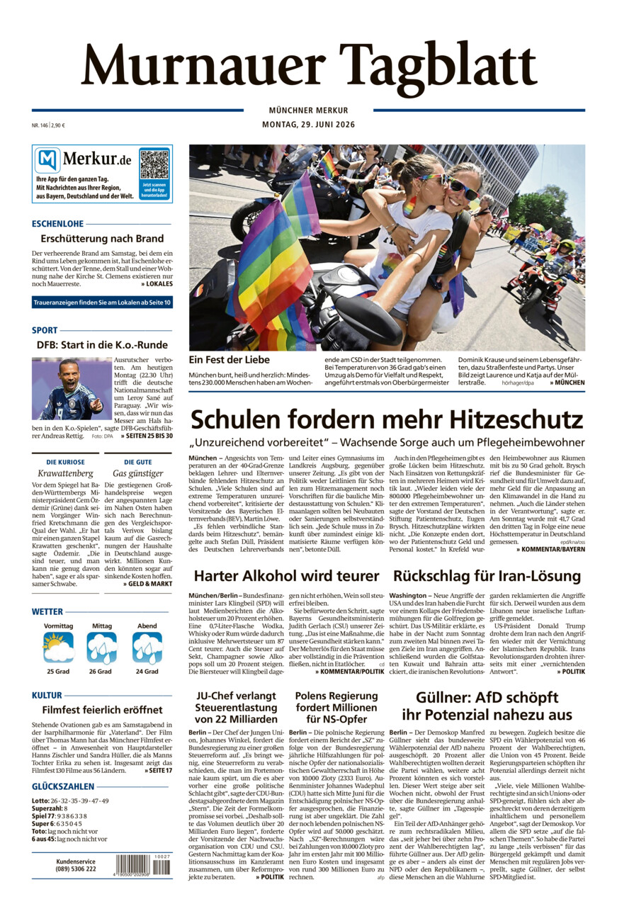 Murnauer Tagblatt vom Montag, 29.06.2026