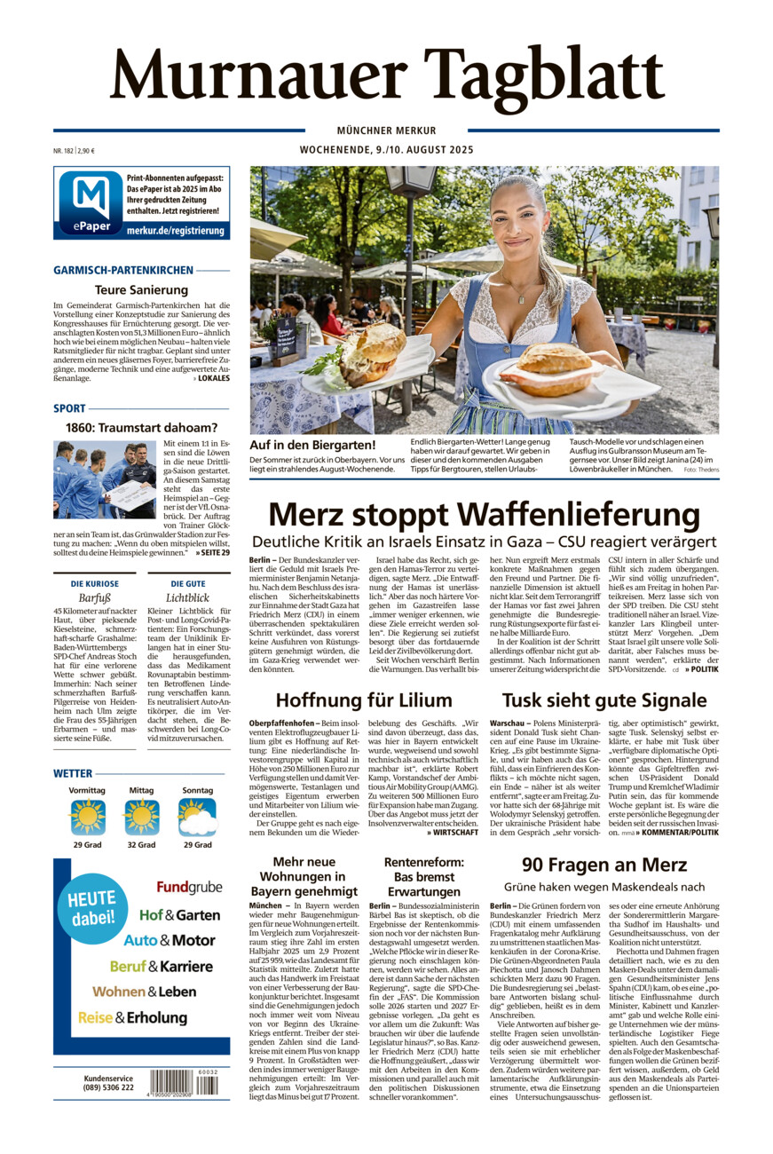 Murnauer Tagblatt vom Samstag, 09.08.2025