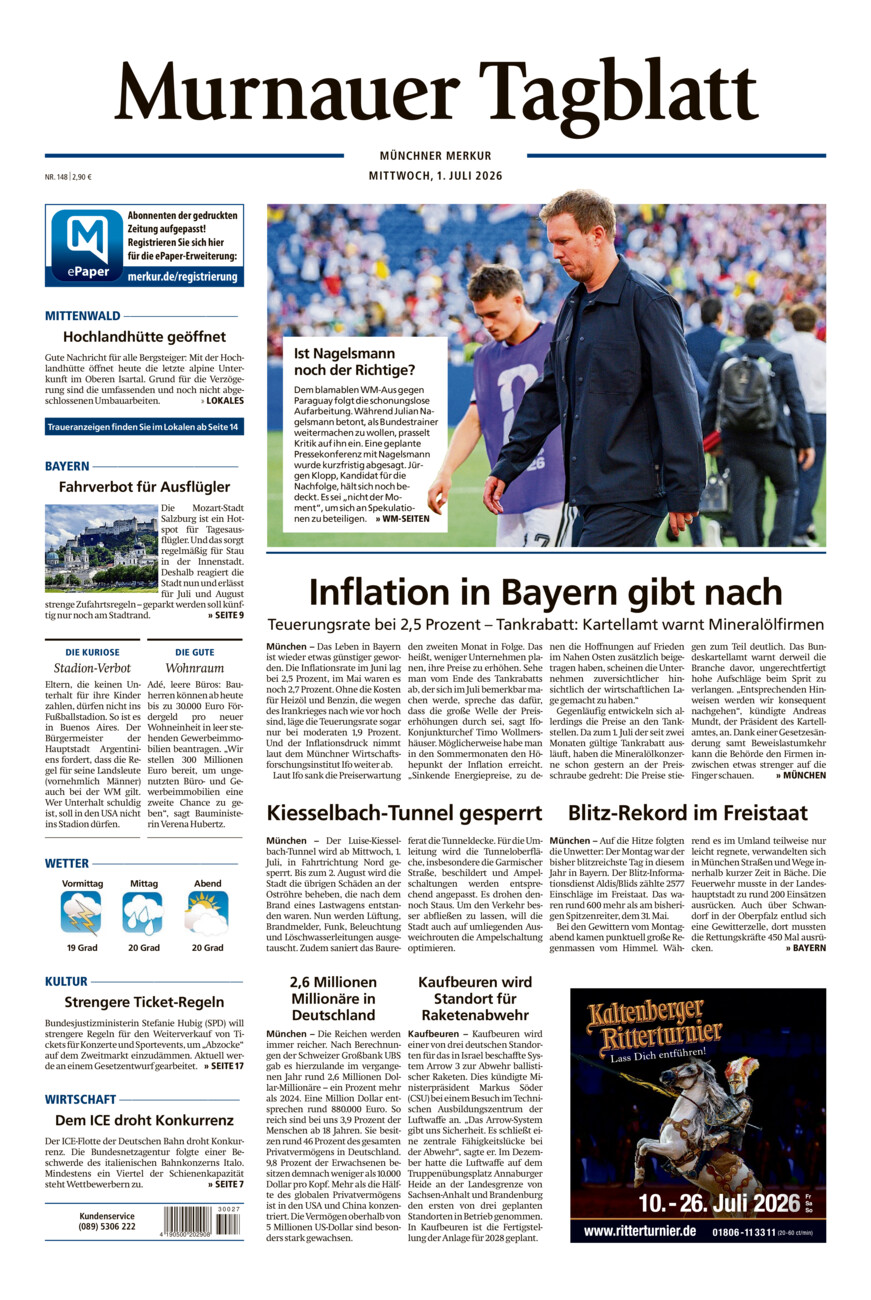 Murnauer Tagblatt vom Mittwoch, 01.07.2026