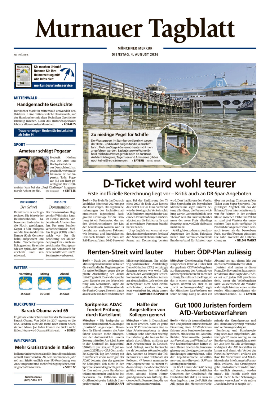 Murnauer Tagblatt vom Dienstag, 04.08.2026