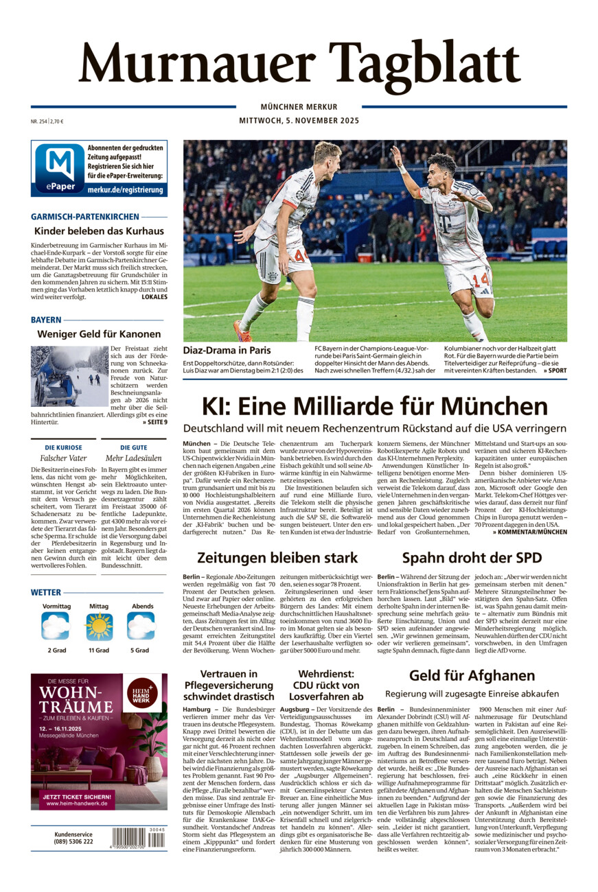 Murnauer Tagblatt vom Mittwoch, 05.11.2025