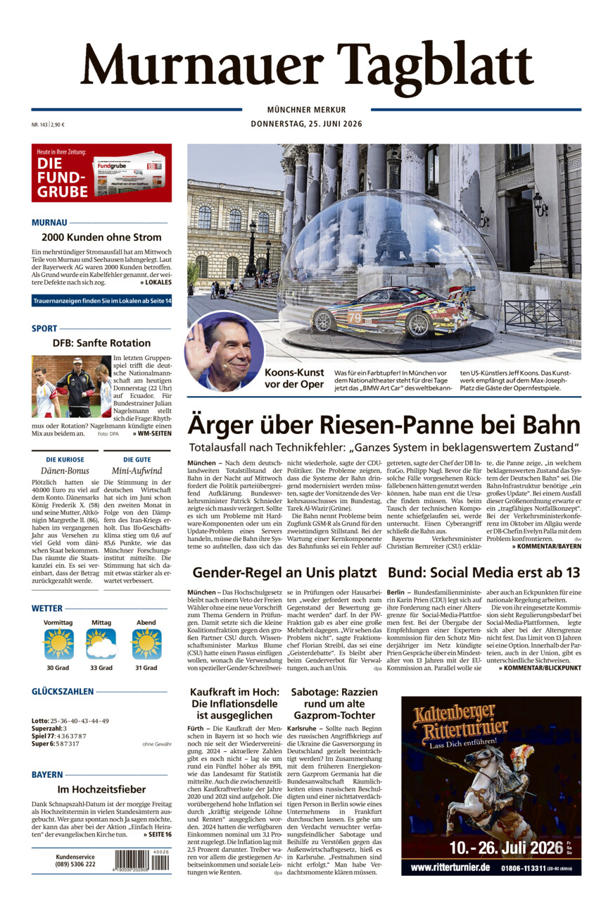 Murnauer Tagblatt vom Donnerstag, 25.06.2026