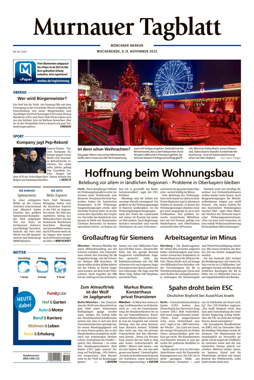 Murnauer Tagblatt vom Samstag, 08.11.2025