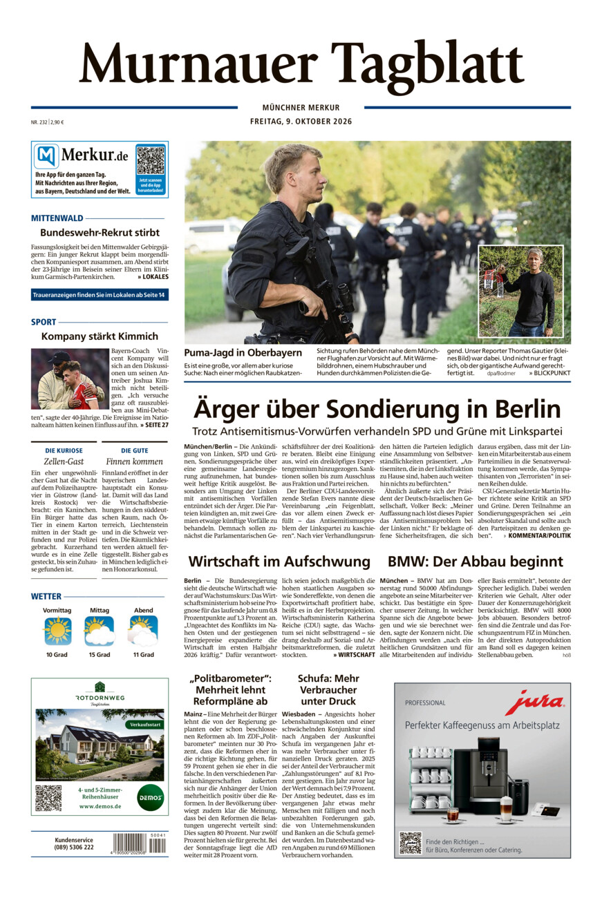 Murnauer Tagblatt vom Freitag, 09.10.2026