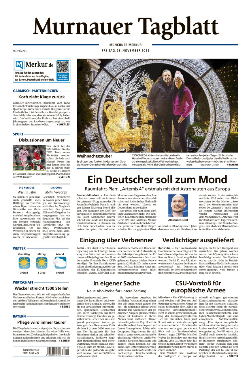 Murnauer Tagblatt vom Freitag, 28.11.2025