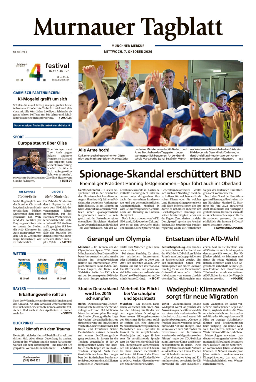 Murnauer Tagblatt vom Mittwoch, 07.10.2026