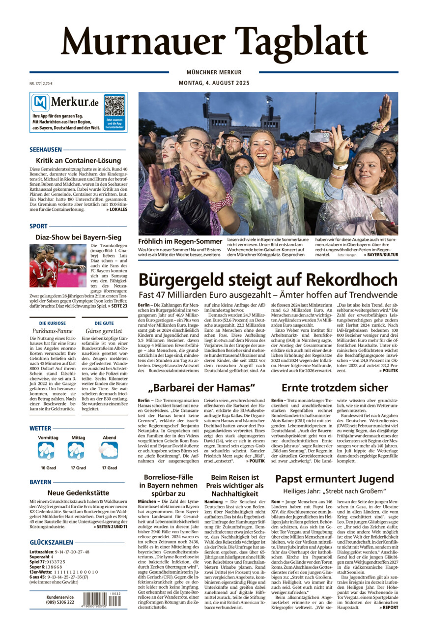 Murnauer Tagblatt vom Montag, 04.08.2025