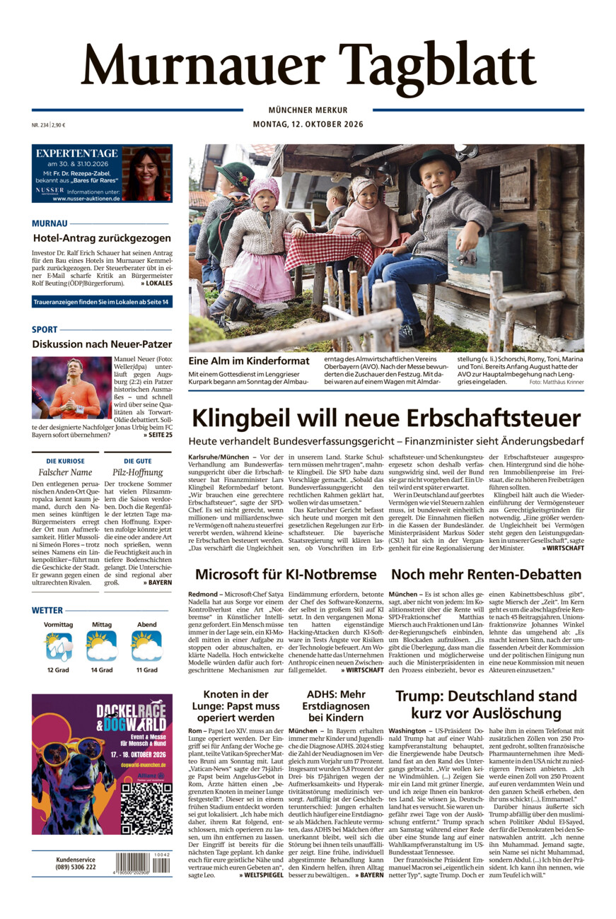 Murnauer Tagblatt vom Montag, 12.10.2026