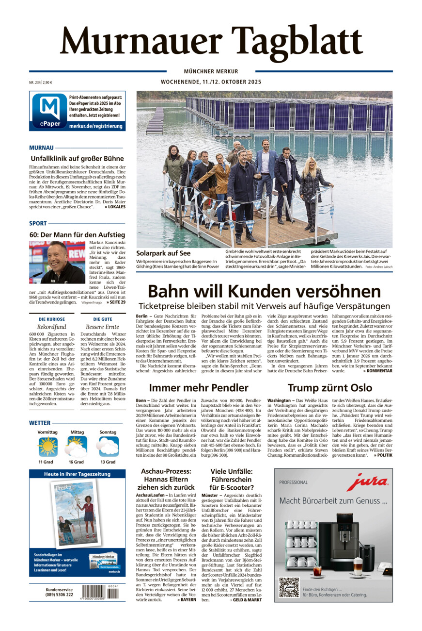 Murnauer Tagblatt vom Samstag, 11.10.2025