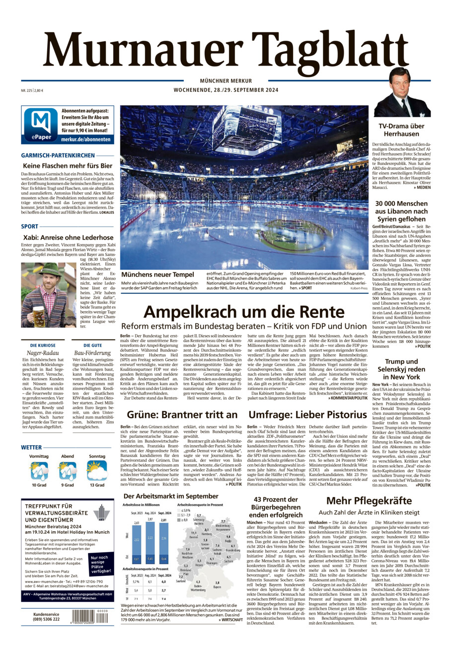 Murnauer Tagblatt vom Samstag, 28.09.2024