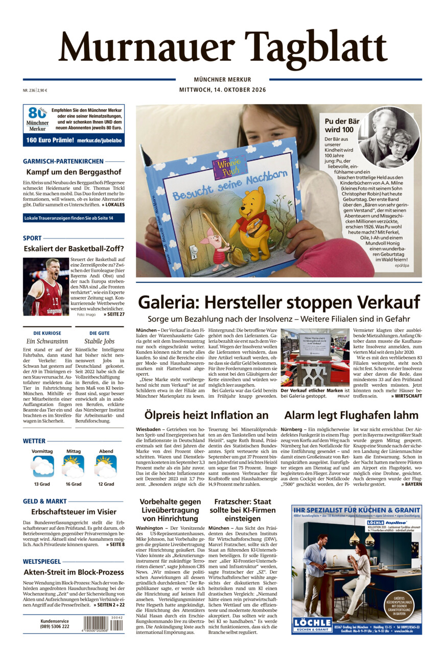 Murnauer Tagblatt vom Mittwoch, 14.10.2026