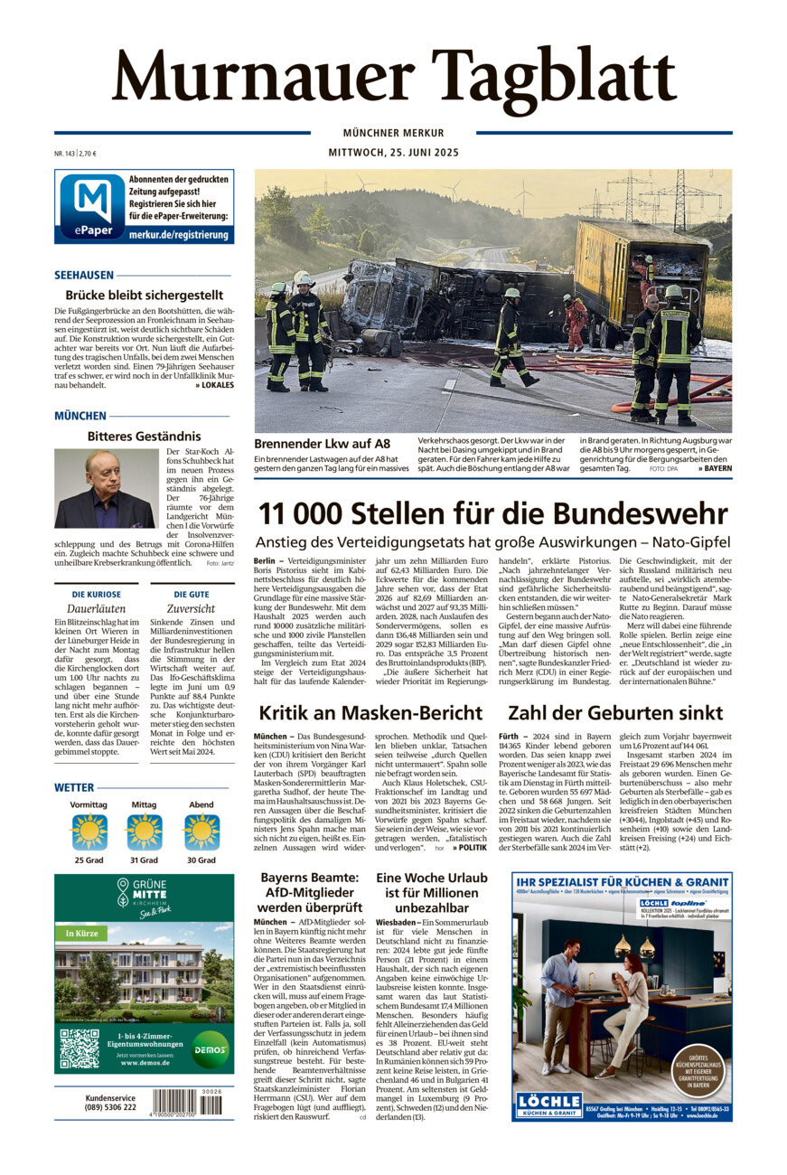 Murnauer Tagblatt vom Mittwoch, 25.06.2025