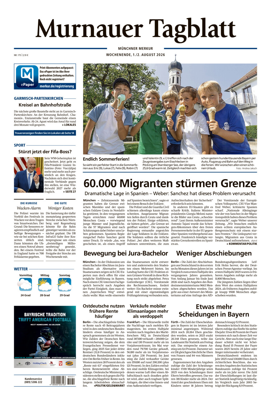 Murnauer Tagblatt vom Samstag, 01.08.2026