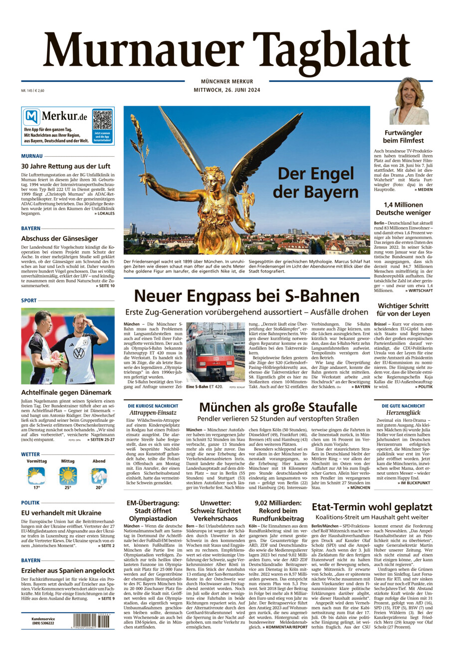 Murnauer Tagblatt vom Mittwoch, 26.06.2024