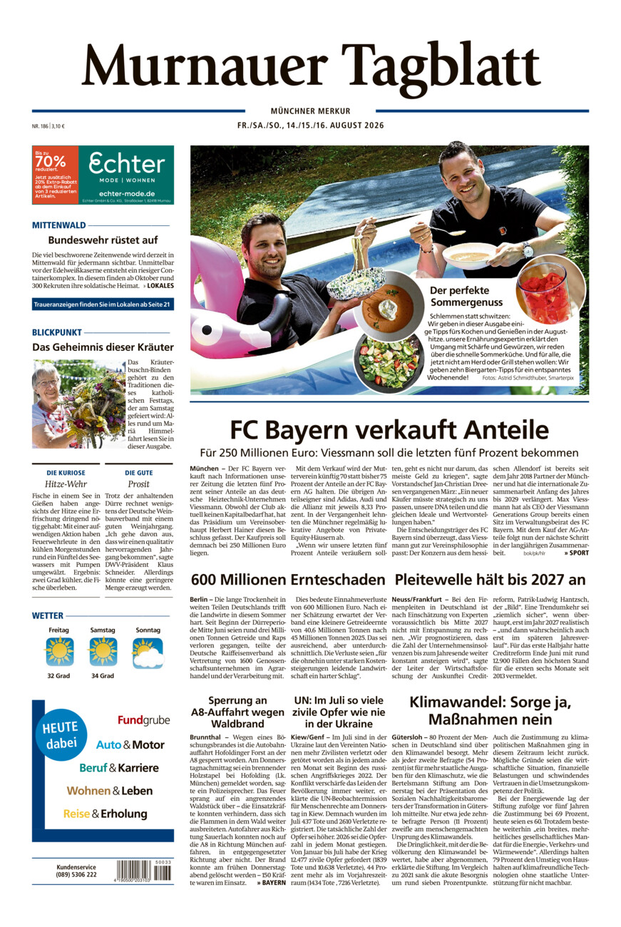 Murnauer Tagblatt vom Freitag, 14.08.2026