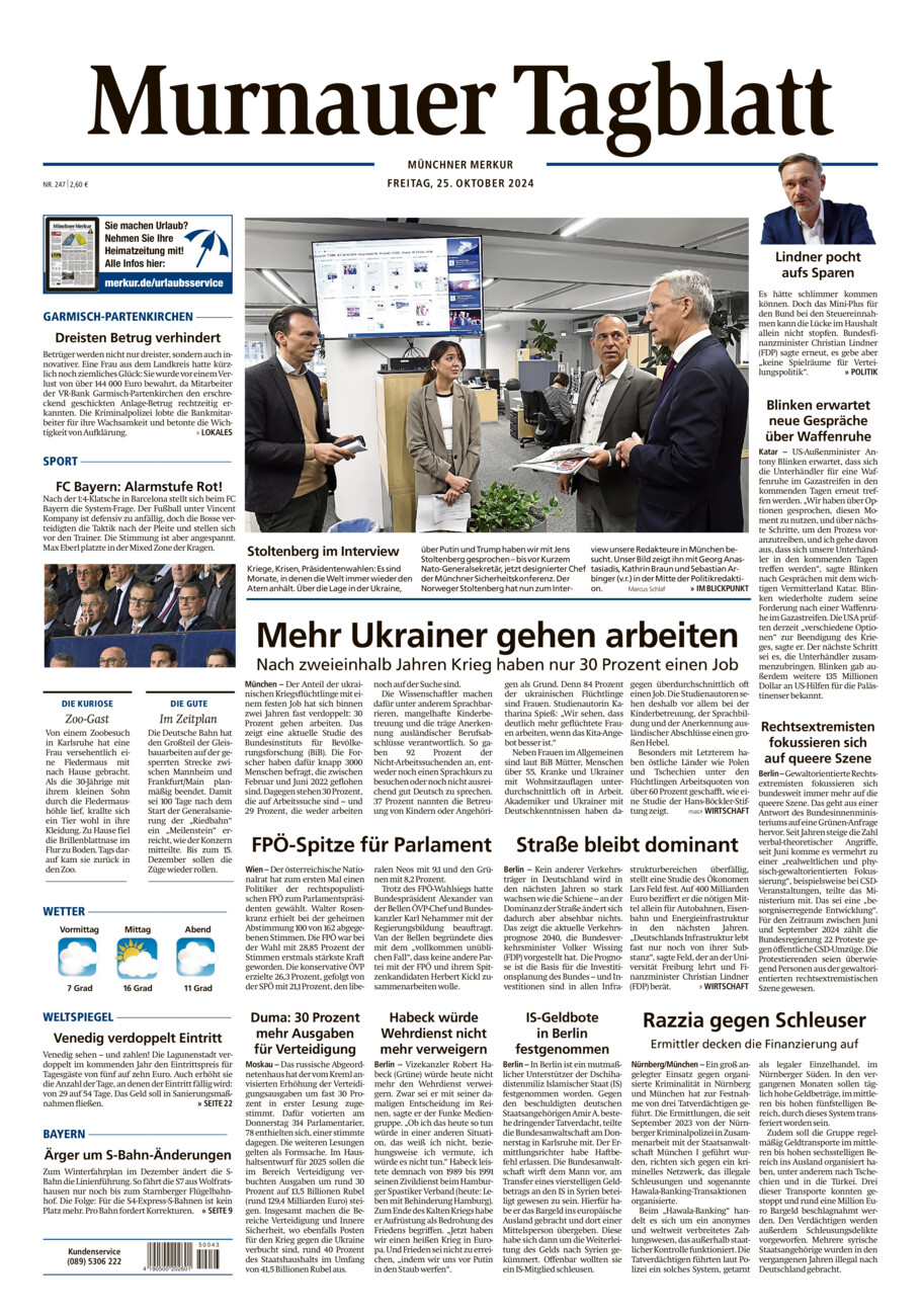 Murnauer Tagblatt vom Freitag, 25.10.2024