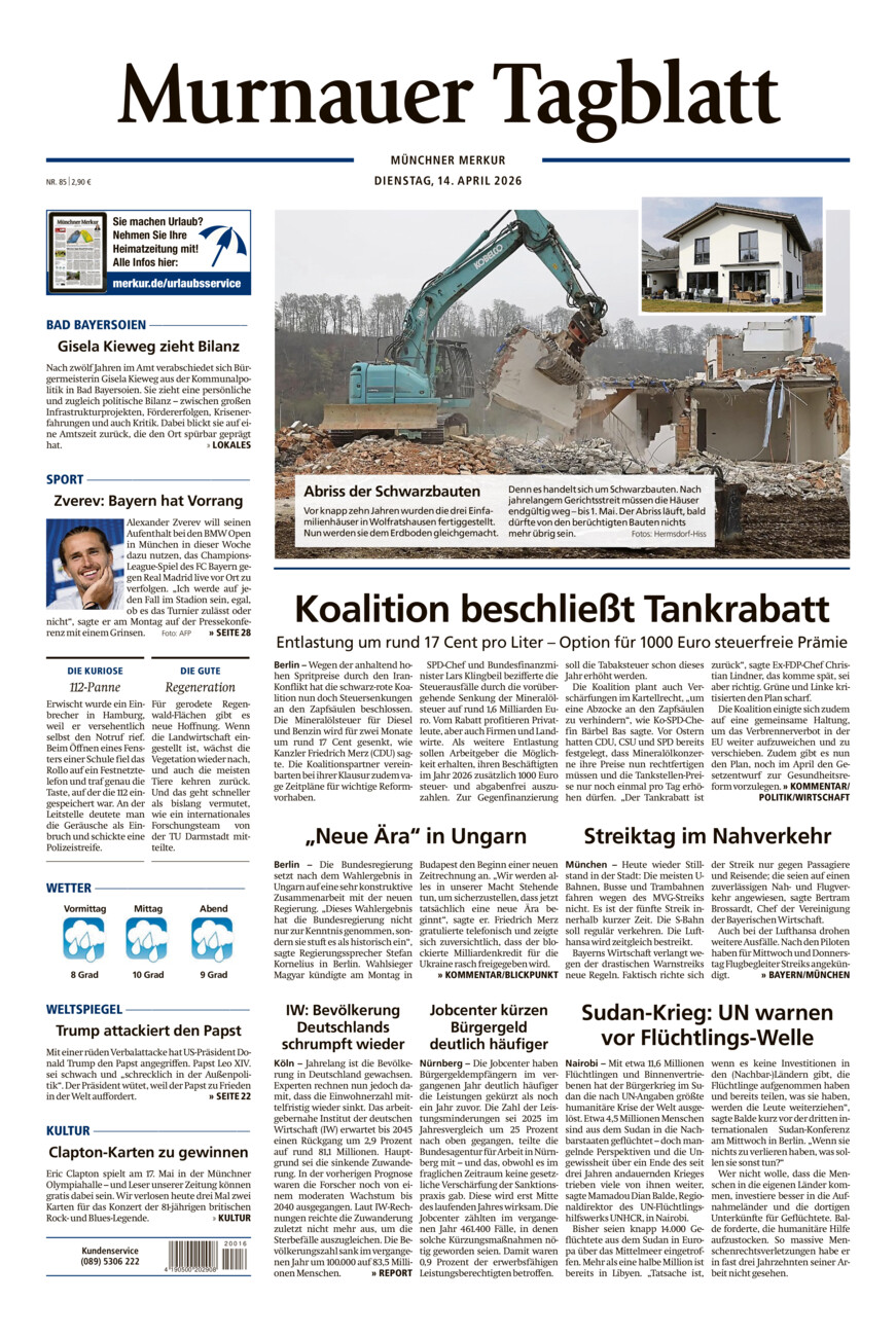 Murnauer Tagblatt vom Dienstag, 14.04.2026