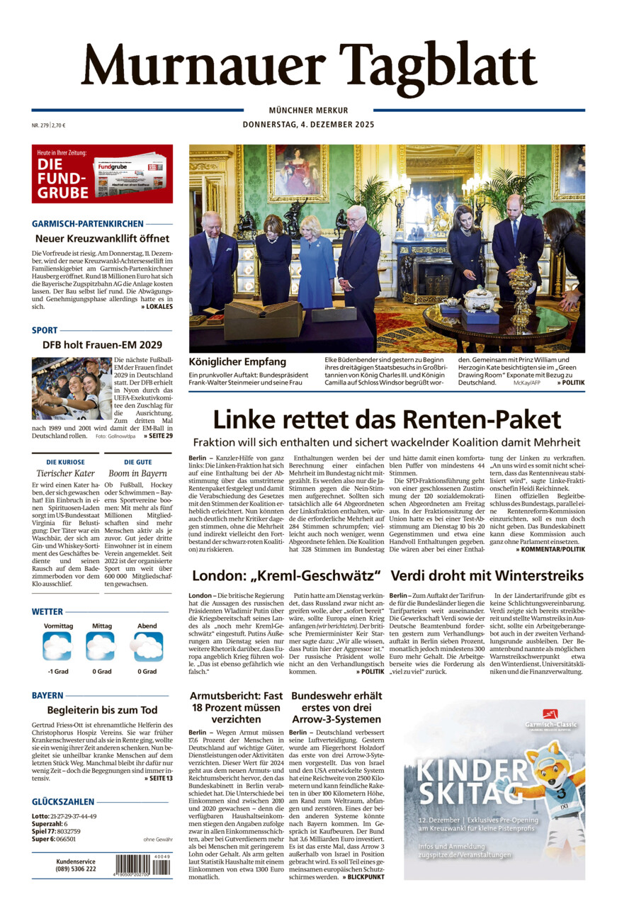 Murnauer Tagblatt vom Donnerstag, 04.12.2025