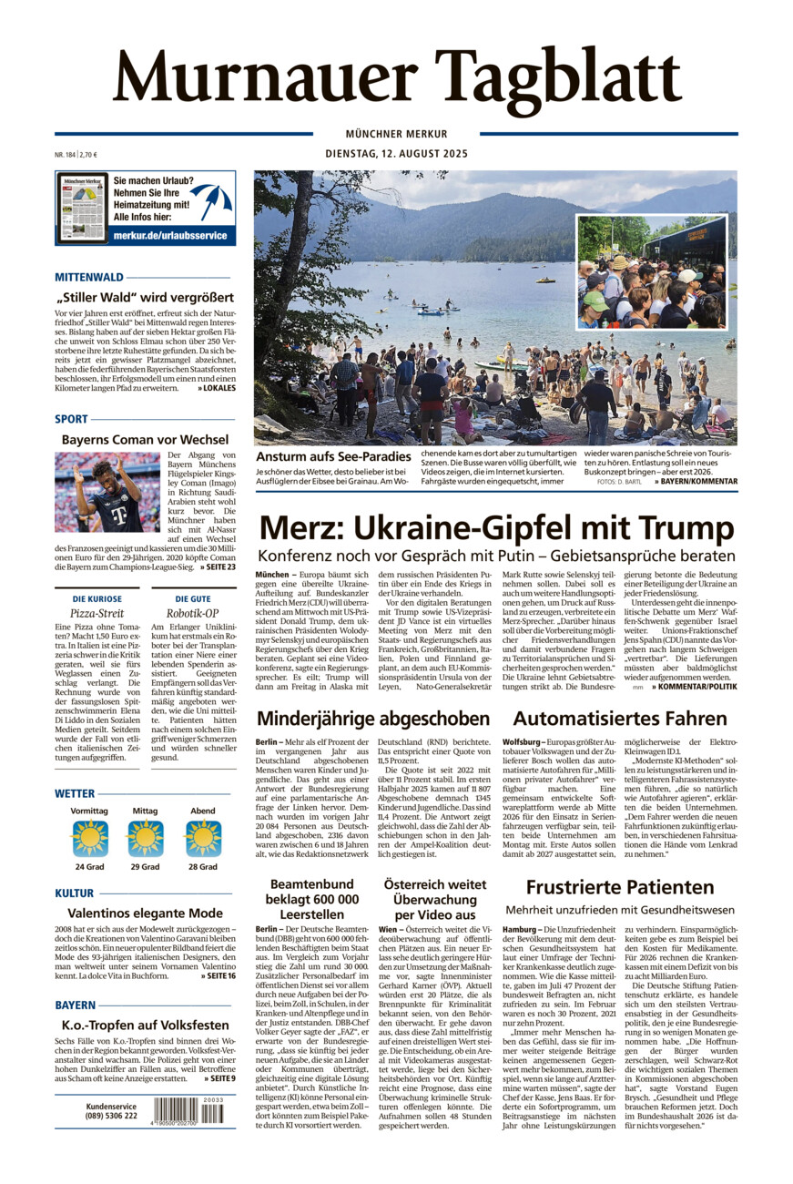 Murnauer Tagblatt vom Dienstag, 12.08.2025