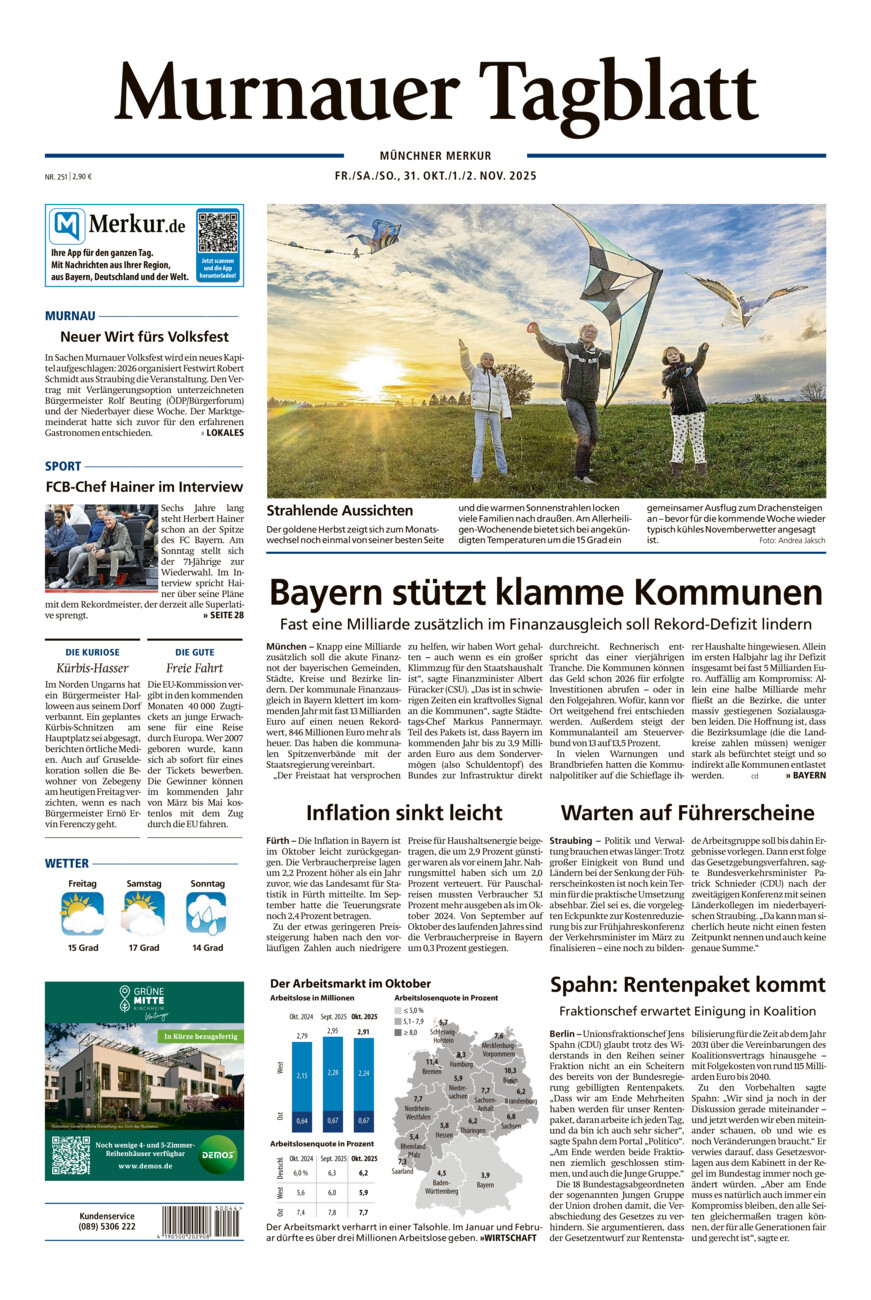 Murnauer Tagblatt vom Freitag, 31.10.2025