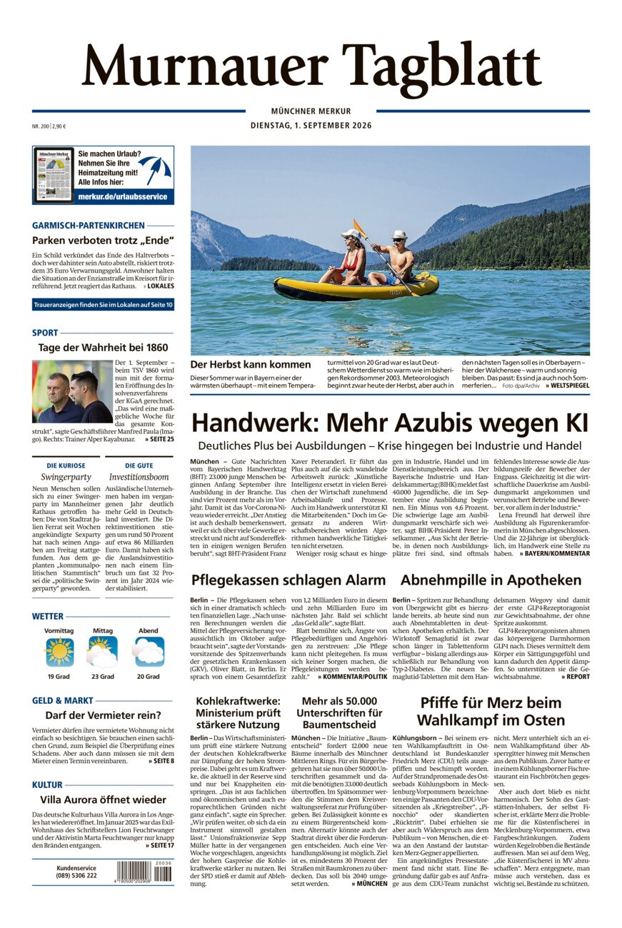 Murnauer Tagblatt vom Dienstag, 01.09.2026