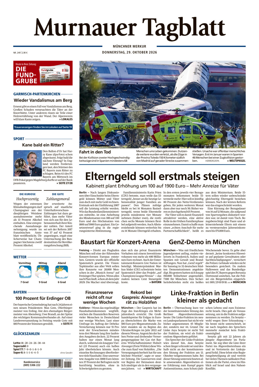 Murnauer Tagblatt vom Donnerstag, 29.10.2026