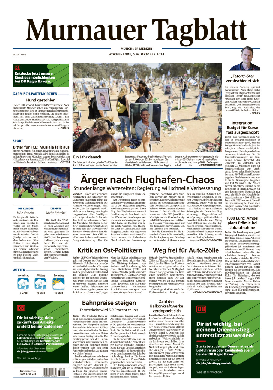 Murnauer Tagblatt vom Samstag, 05.10.2024