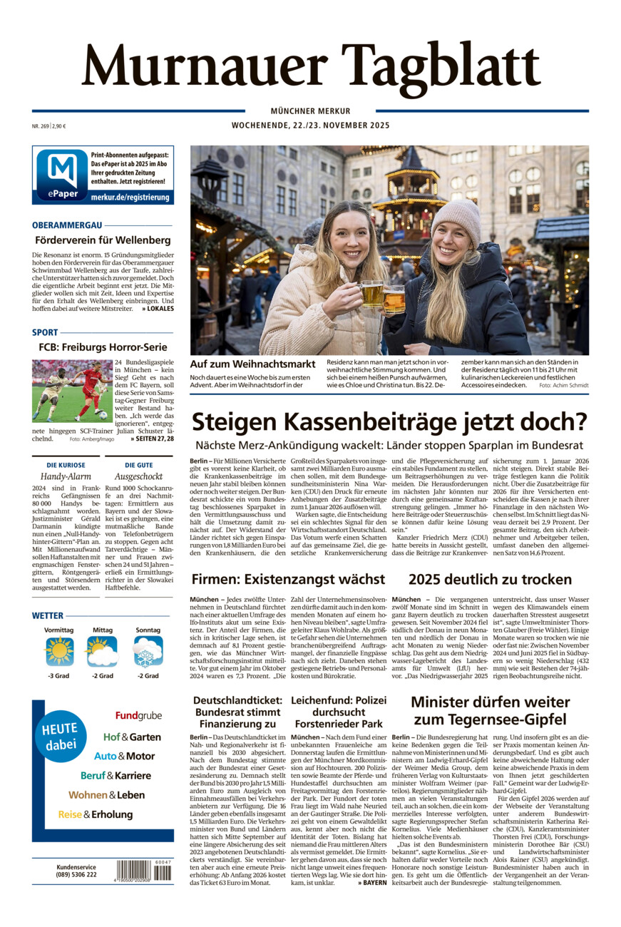Murnauer Tagblatt vom Samstag, 22.11.2025