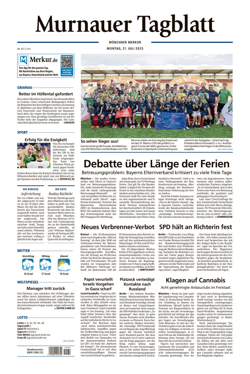 Murnauer Tagblatt vom Montag, 21.07.2025