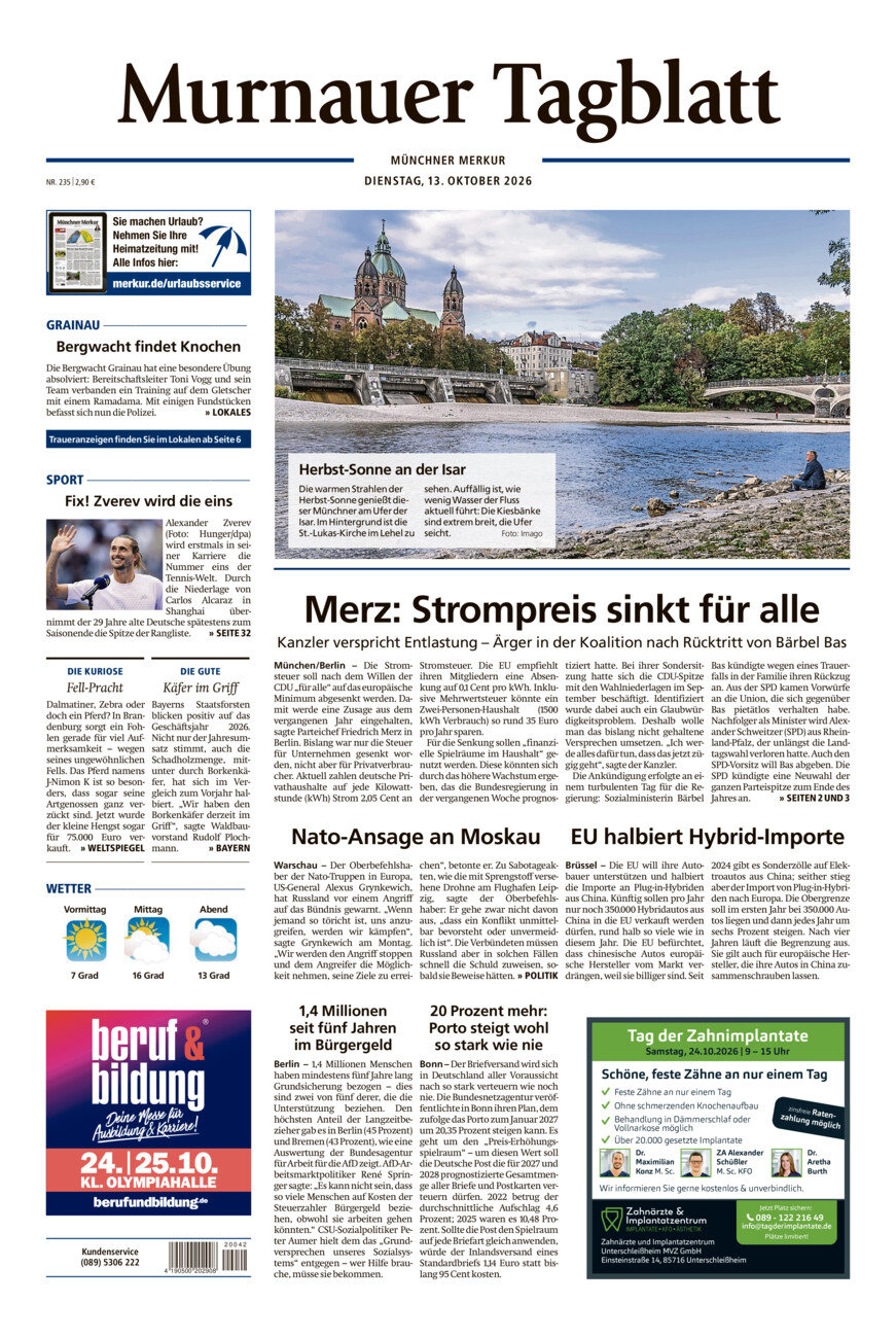 Murnauer Tagblatt vom Dienstag, 13.10.2026