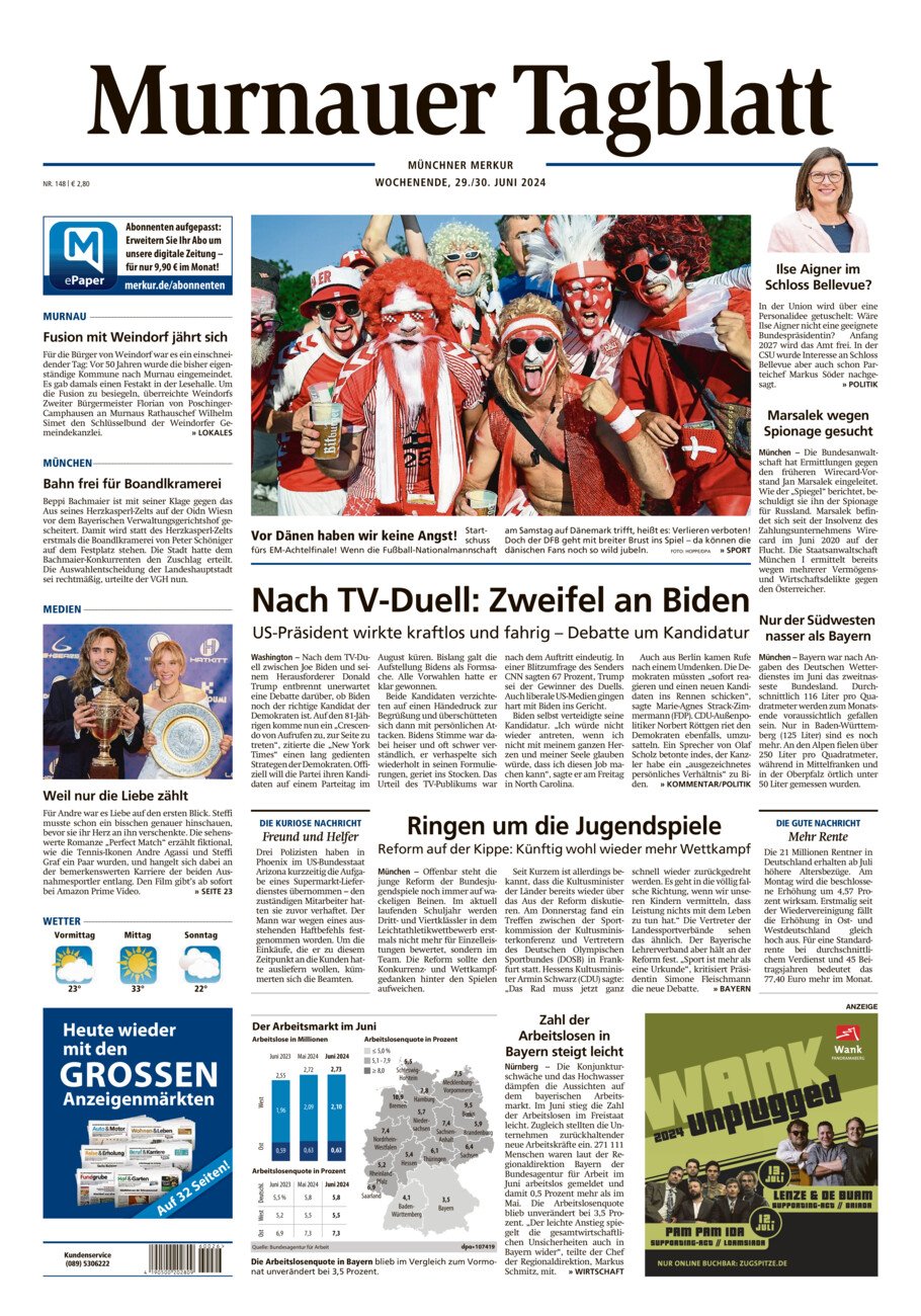 Murnauer Tagblatt vom Samstag, 29.06.2024