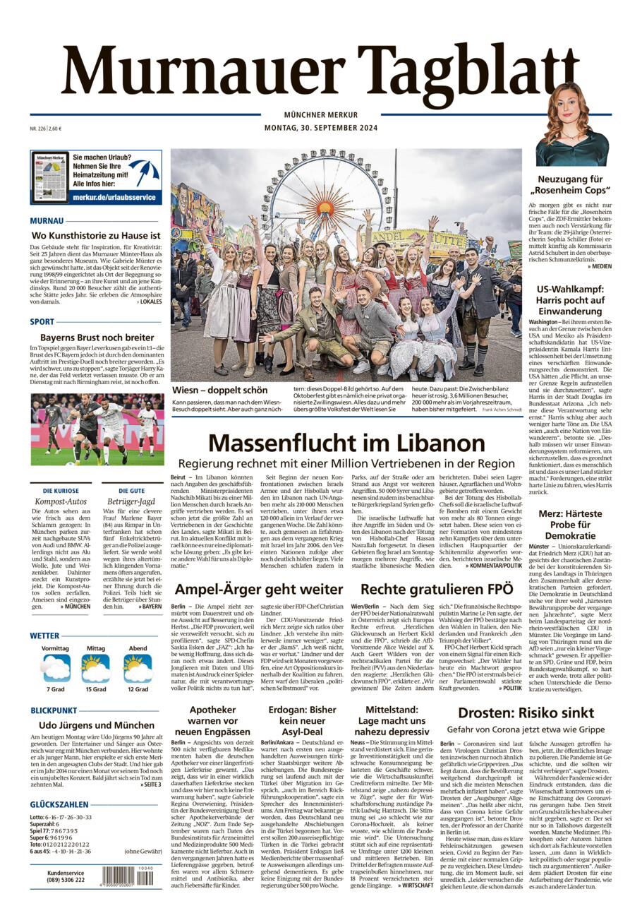 Murnauer Tagblatt vom Montag, 30.09.2024