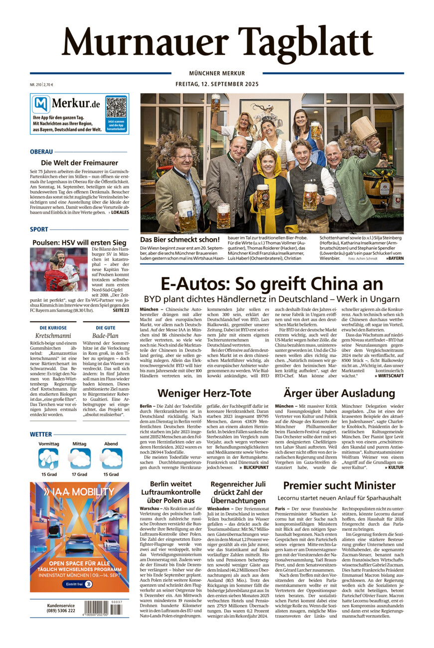 Murnauer Tagblatt vom Freitag, 12.09.2025