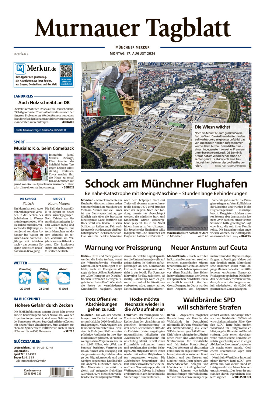Murnauer Tagblatt vom Montag, 17.08.2026