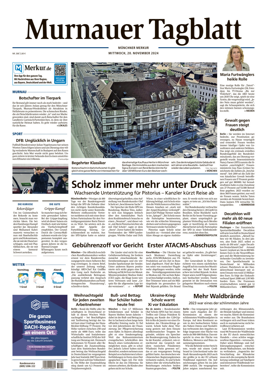 Murnauer Tagblatt vom Mittwoch, 20.11.2024