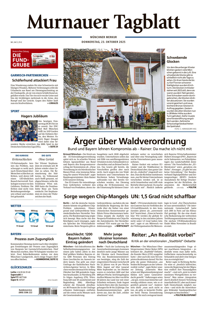 Murnauer Tagblatt vom Donnerstag, 23.10.2025
