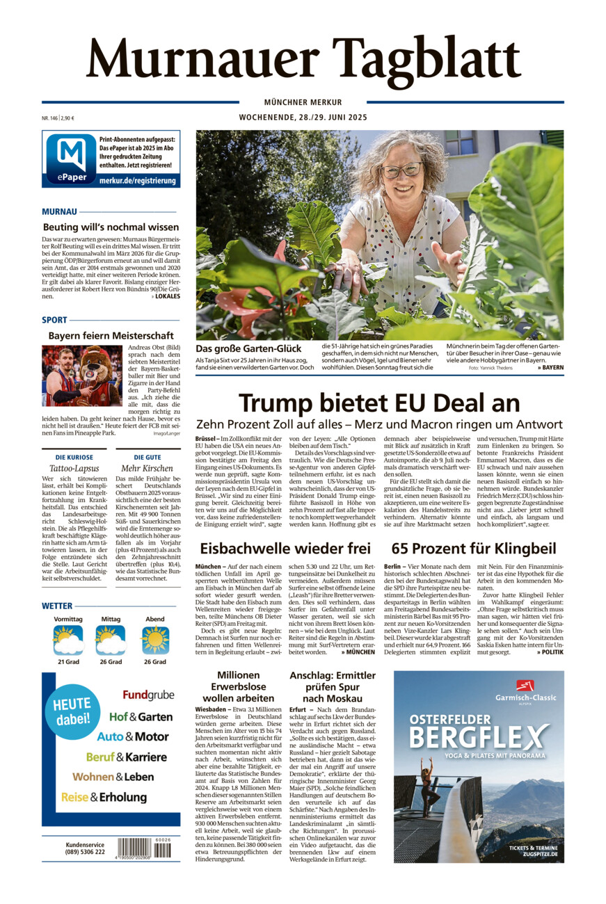 Murnauer Tagblatt vom Samstag, 28.06.2025