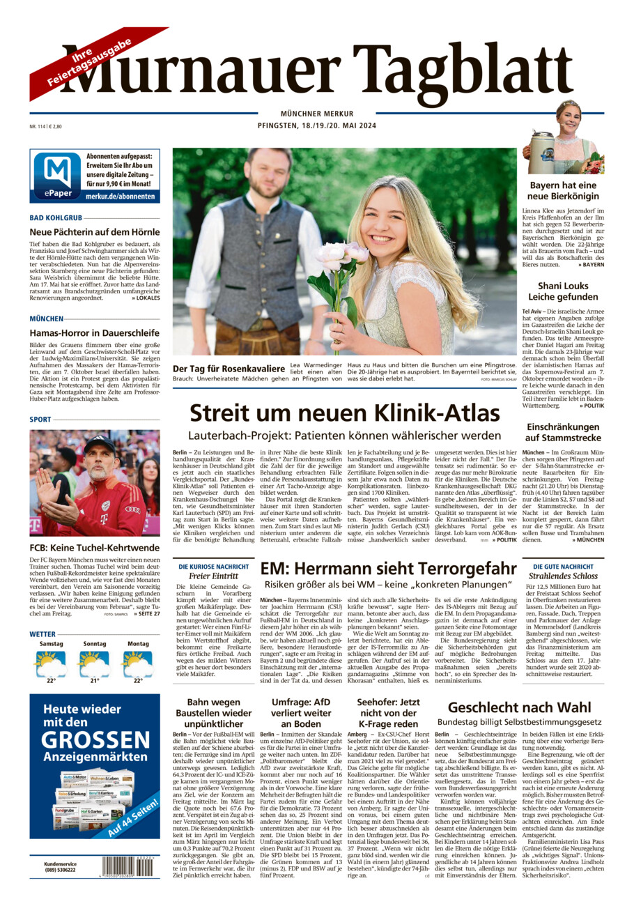 Murnauer Tagblatt vom Samstag, 18.05.2024