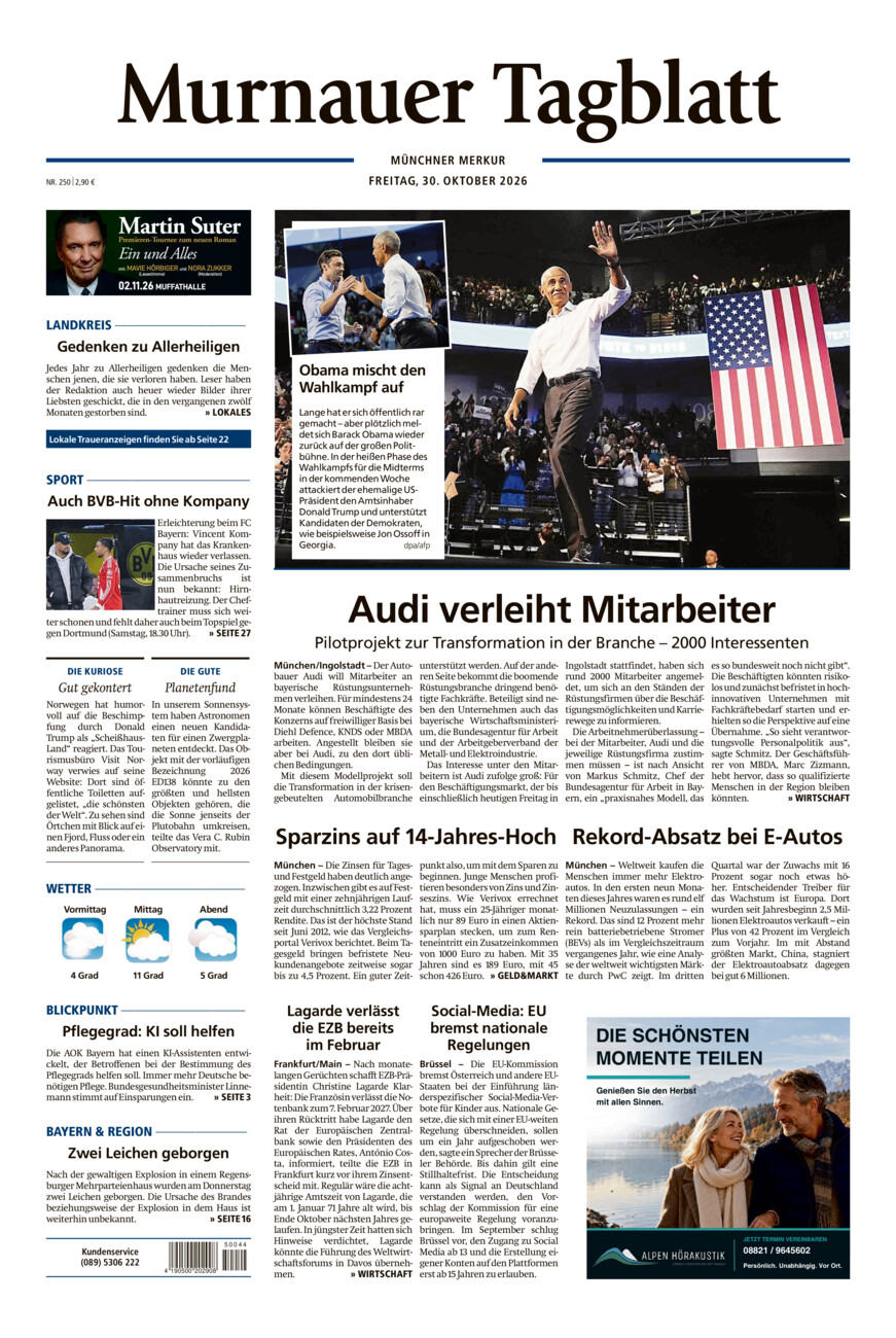 Murnauer Tagblatt vom Freitag, 30.10.2026