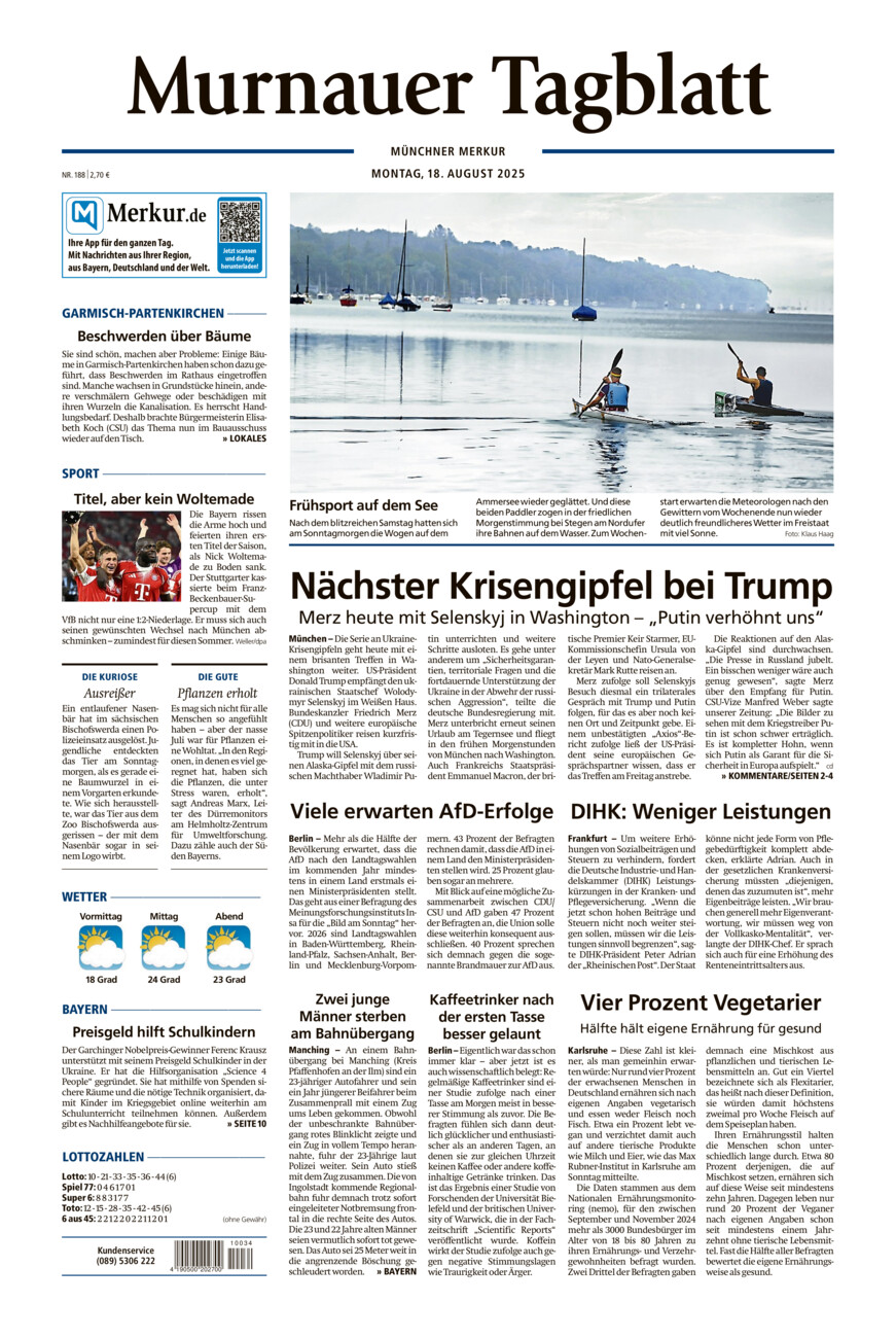 Murnauer Tagblatt vom Montag, 18.08.2025